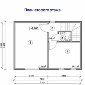 80 кв.м. проект дом СЕМЕЙНЫЙ план второго этажа