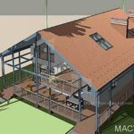 289 кв.м. проект каркасный дом с террасой