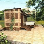 проект домика для базы отдыха вид слева