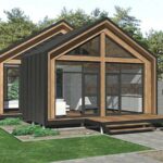 Проект дачного дома с террасой 40 м2